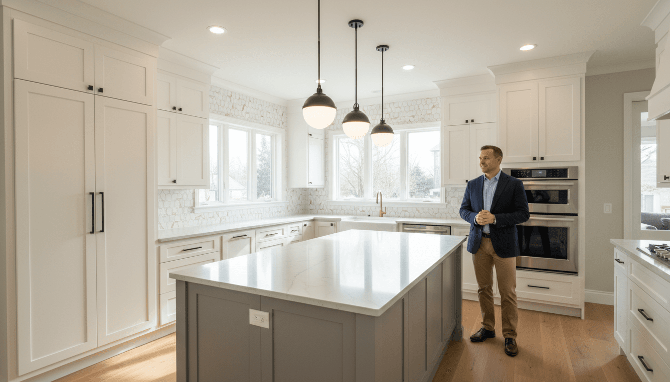 Kitchen renovation with new cabinets and countertops