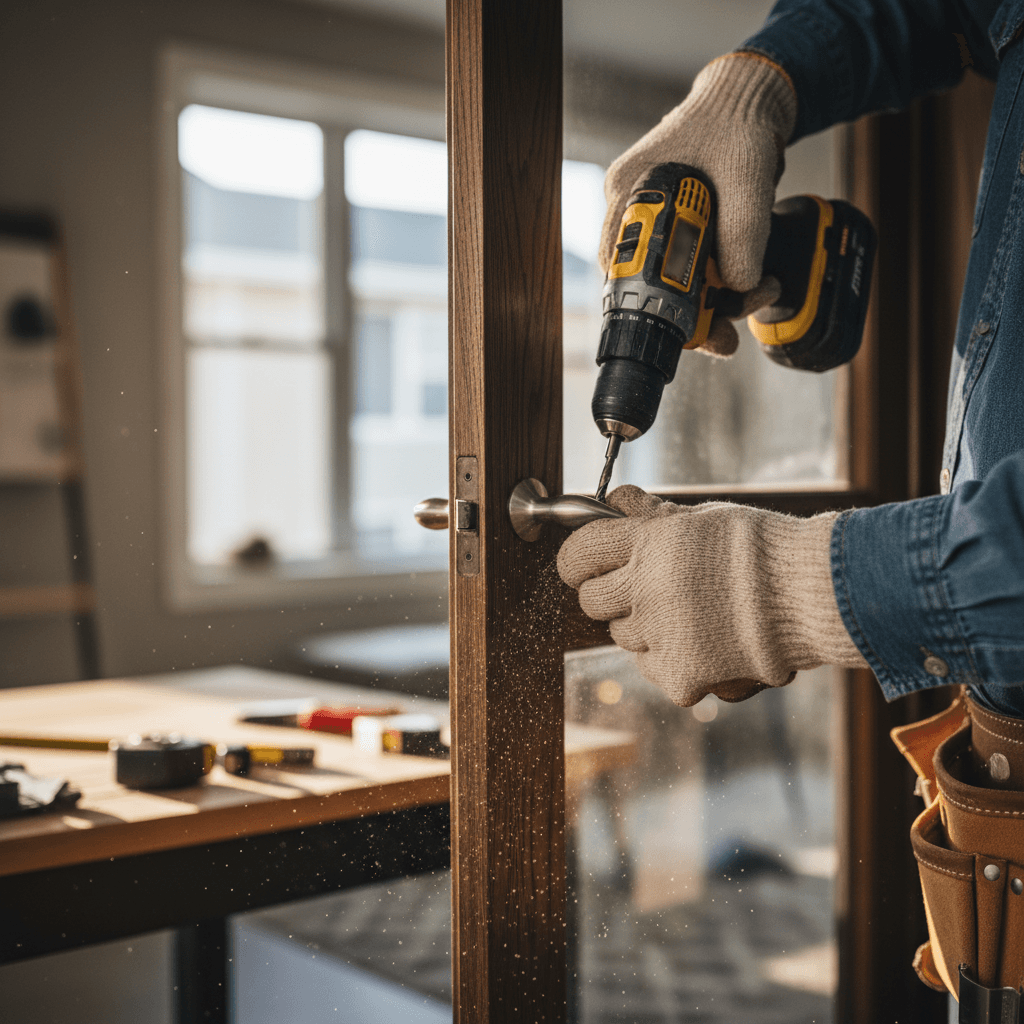 Experienced handyman performing quality renovation work on a residential home