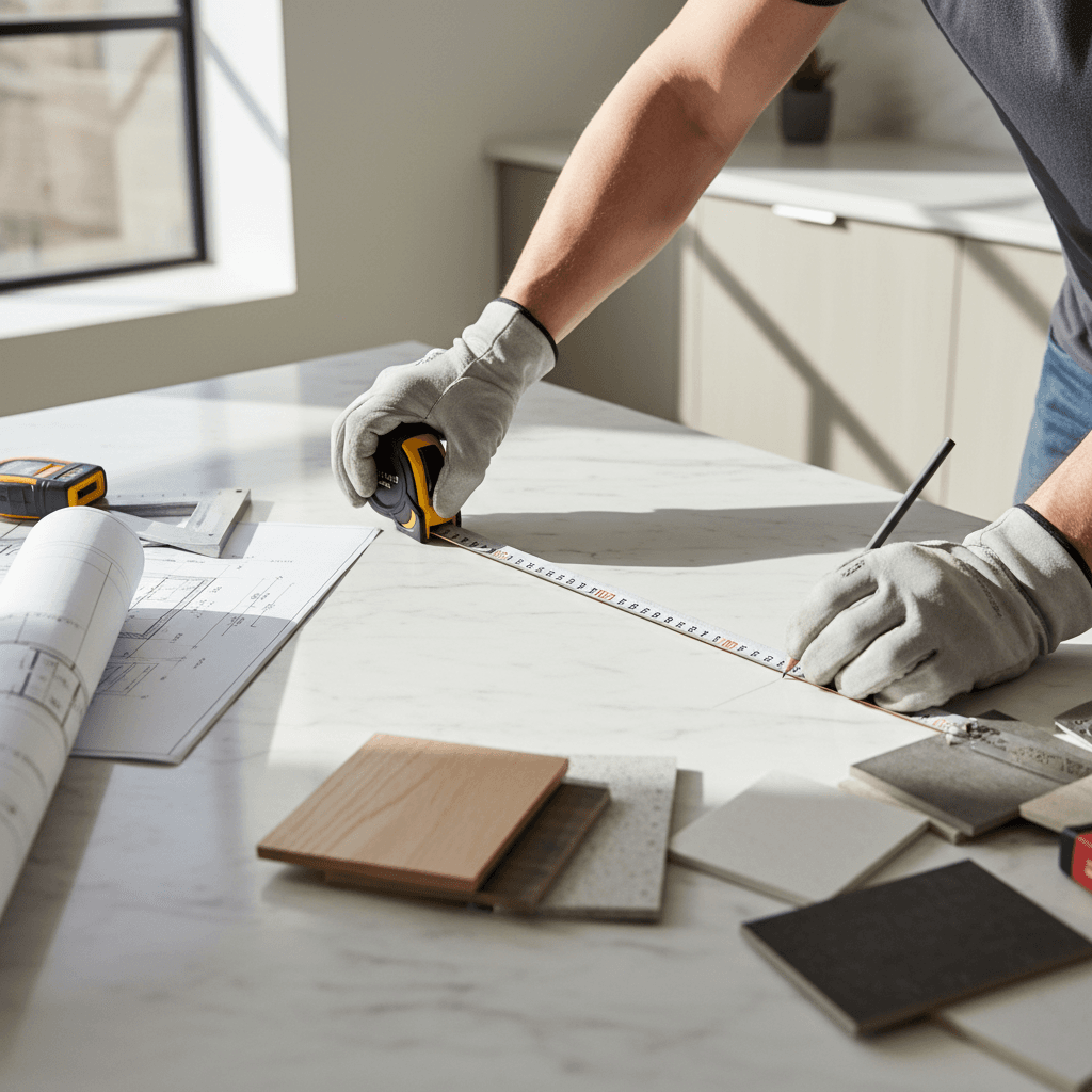 Jarah Construction team member performing kitchen renovation work
