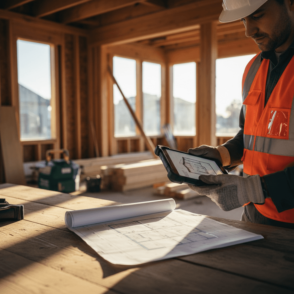 Contractor planning renovation project